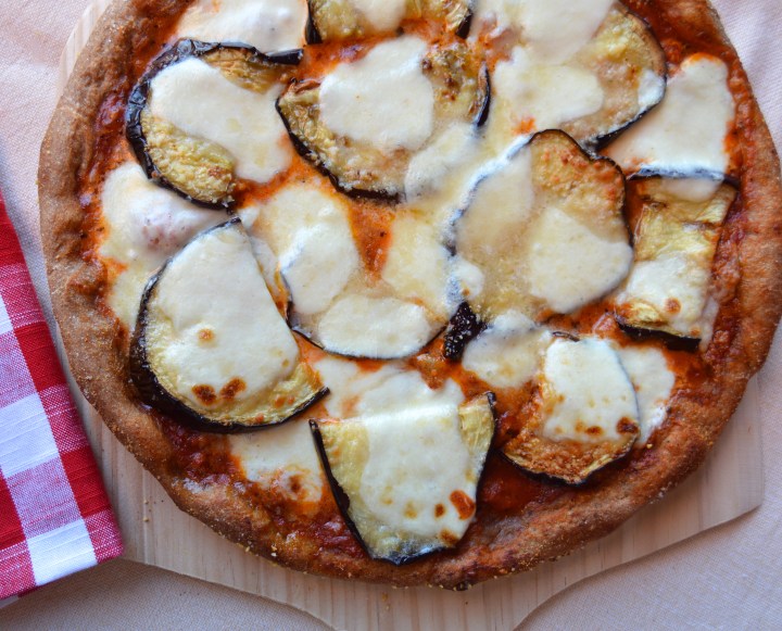 Roasted Eggplant & Fresh Mozzarella&nbsp;Pizza