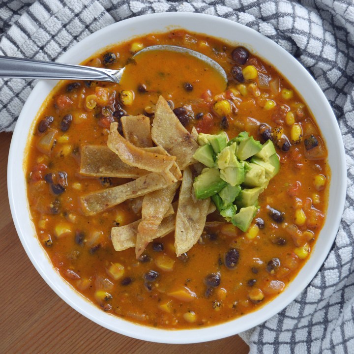 Vegetarian Tortilla Soup with Black&nbsp;Beans