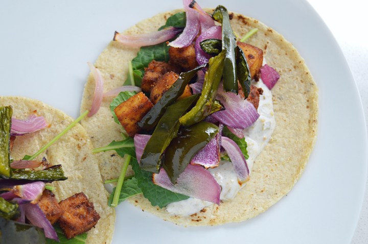 Chipotle Tofu Tacos With Roasted Poblanos &&nbsp;Onions