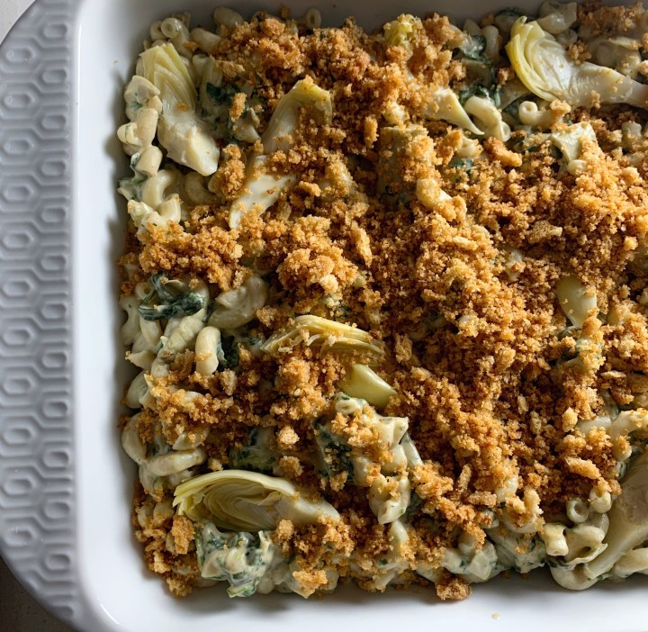 Spinach Artichoke Mac & Cheese&nbsp;(vegan)