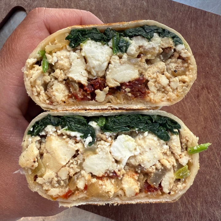 Spinach-Feta Breakfast Wrap (Starbucks copycat | egg-free | vegan&nbsp;optional)